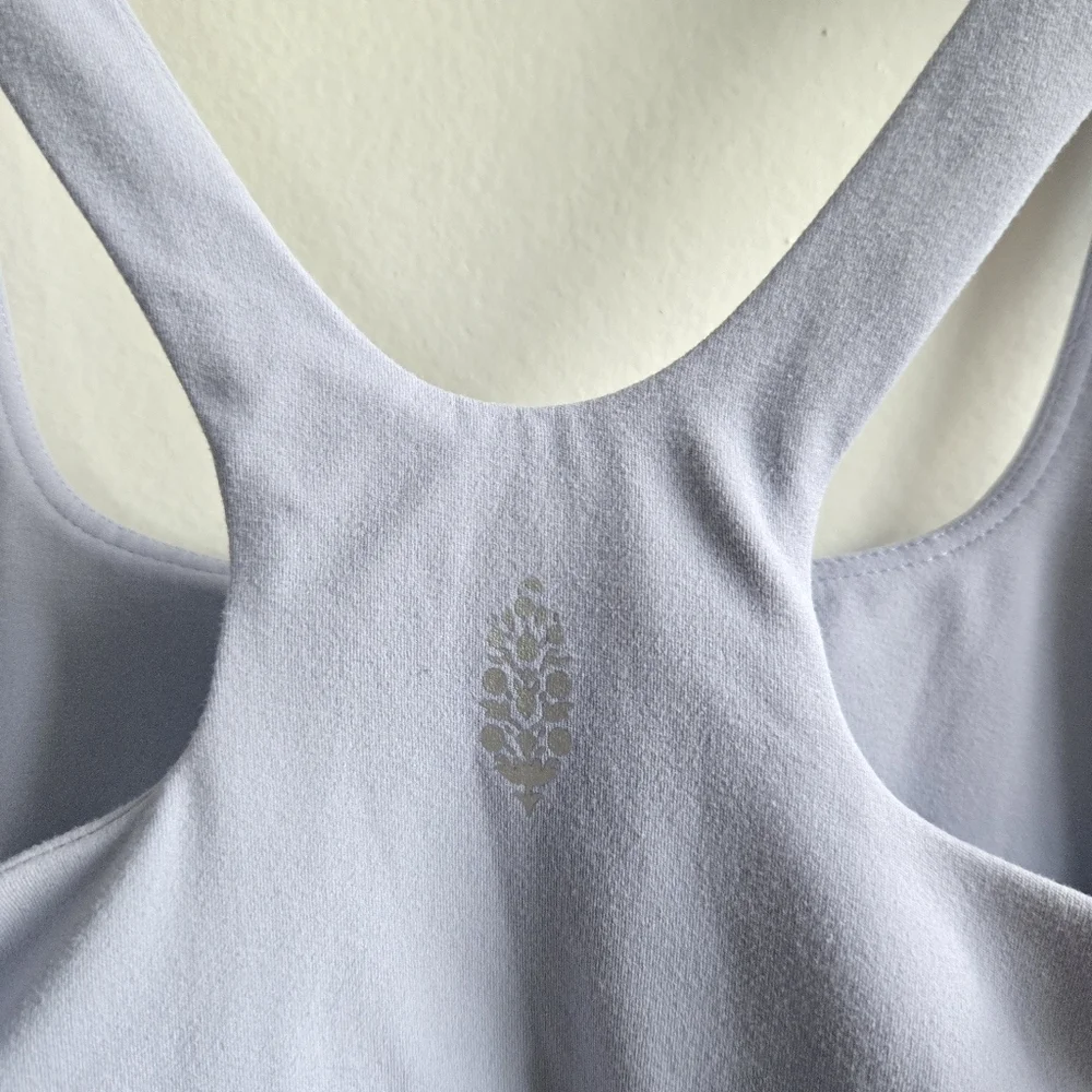 New Free People Never Better Square Neck Platinum Lilac Purple Sports Bra XS NWT